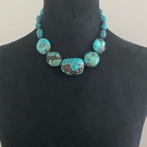 Chunky Turquoise Nugget Necklace
